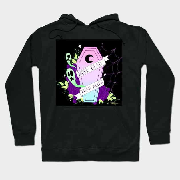 More dead than alive coffin Hoodie by CraftKrazie